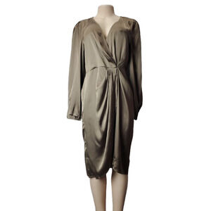 Shein women's bronze wrap dress size L